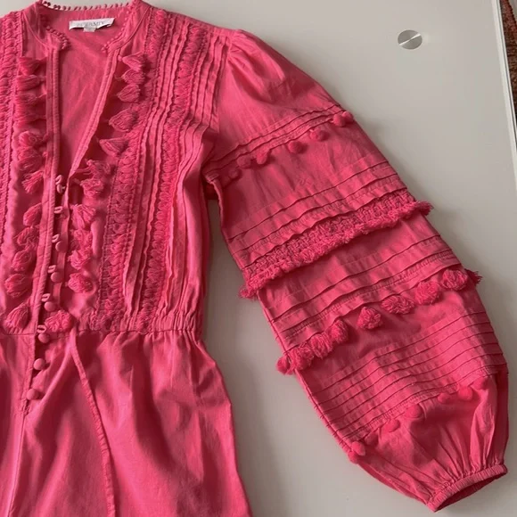 Intermix Women's Pink June Tassel 100% Cotton Romper Sz 0 - Picture 5 of 11